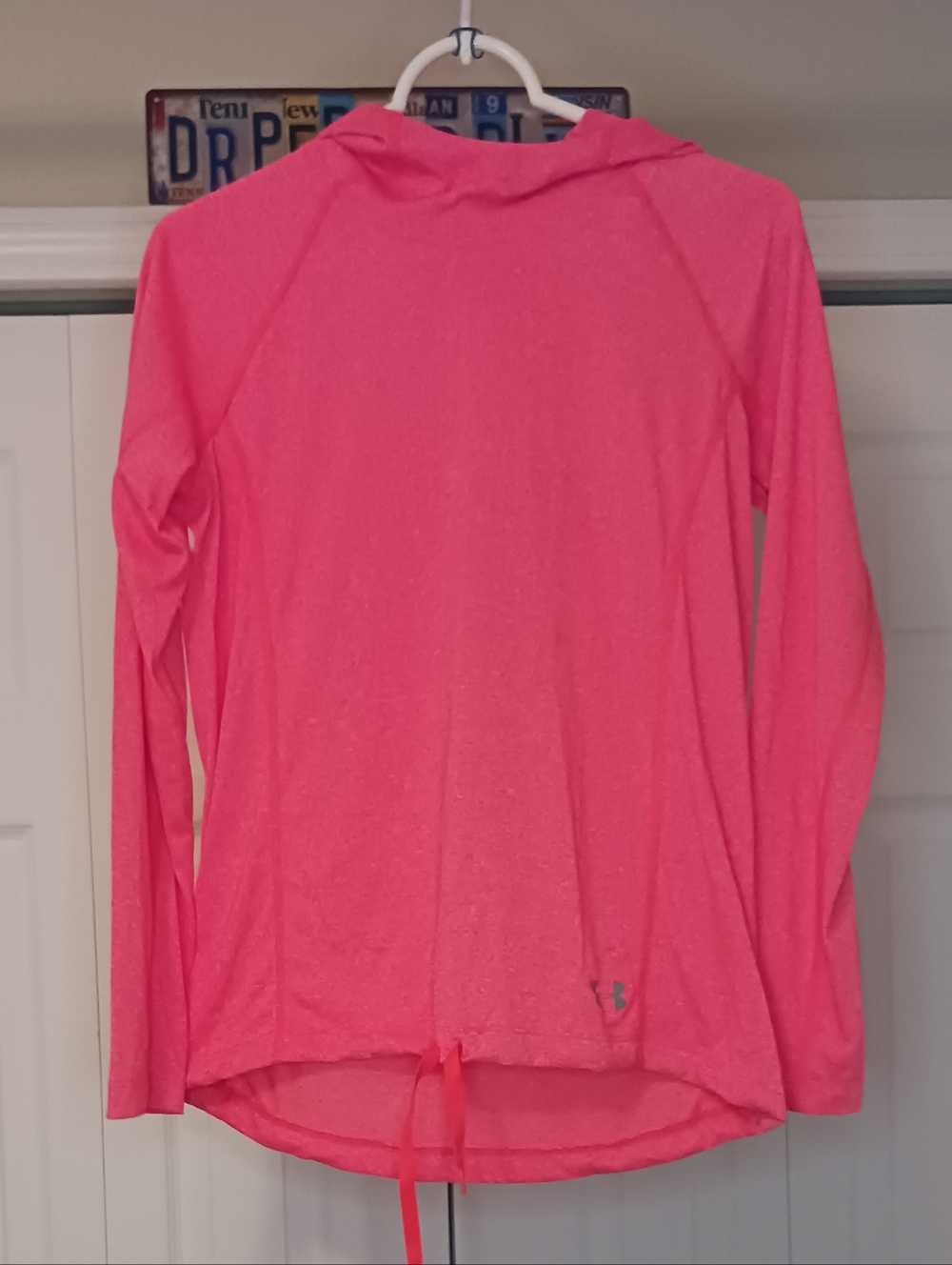 NWT Under Armour Orange Hooded Long Sleeve Top Size S